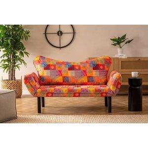 Canapea extensibilă cu 2 locuri, Futon, 859FTN2701, Metal, Multicolor imagine