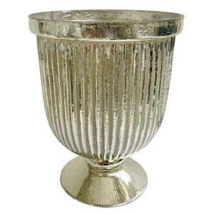 Suport lumanare Deko Senso h18cm sticla argintiu imagine