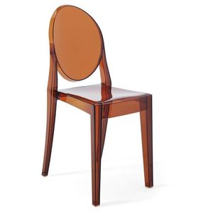Set 2 scaune Kartell Victoria Ghost design Philippe Starck maro transparent imagine