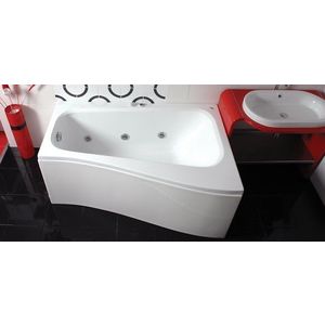 Cada baie asimetrica Belform Senso 150x100x70cm acril complet echipata cu picioare panouri si sifon orientare stanga imagine