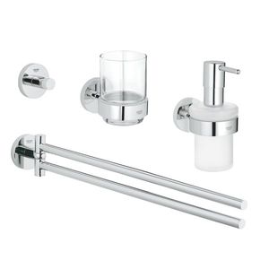 Set 4 accesorii baie Grohe Essential Master 4-in-1 40846001 crom imagine