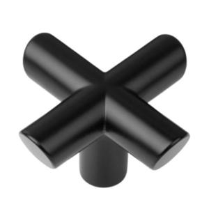 Buton pentru mobila Equis, finisaj negru mat, 40x40 mm imagine