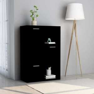 vidaXL Dulap de depozitare, negru, 60 x 29, 5 x 90 cm, lemn prelucrat imagine