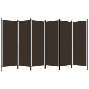 vidaXL Paravan de cameră cu 6 panouri, maro, 300 x 180 cm imagine