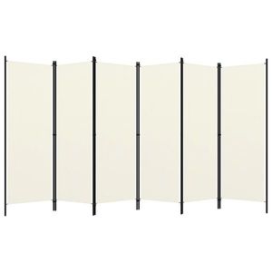 vidaXL Paravan cameră cu 6 panouri, alb crem, 300 x 180 cm imagine