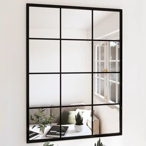vidaXL Oglindă de perete, negru, 80x60 cm, metal imagine