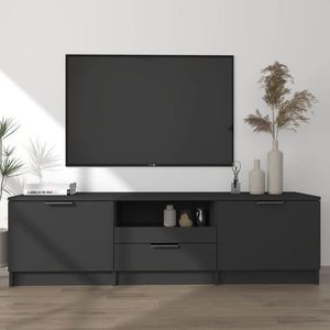 vidaXL Comodă TV, negru, 140x35x40 cm, lemn prelucrat imagine