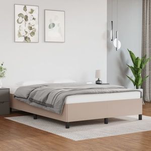 vidaXL Cadru de pat, cappuccino, 140x200 cm, piele ecologică imagine