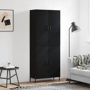 vidaXL Dulap înalt, negru, 69, 5x34x180 cm, lemn compozit imagine