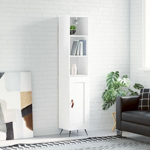 vidaXL Dulap înalt, alb extralucios, 34, 5x34x180 cm, lemn prelucrat imagine