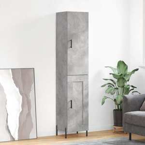 vidaXL Dulap înalt, gri beton, 34, 5x34x180 cm, lemn prelucrat imagine