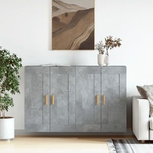 vidaXL Dulapuri de perete, 2 buc., gri beton, lemn prelucrat imagine