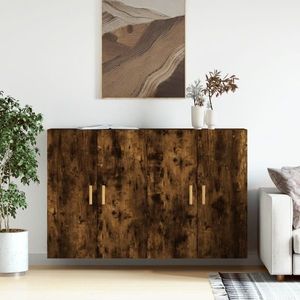vidaXL Dulapuri de perete, 2 buc., stejar afumat, lemn prelucrat imagine