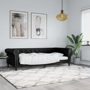 vidaXL Cadru de pat, negru, 90x200 cm, piele ecologică imagine
