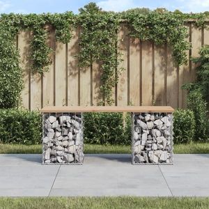 vidaXL Bancă de grădină, design gabion, 103x31x42 cm, lemn masiv pin imagine