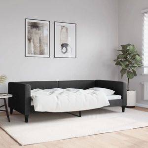 vidaXL Cadru de pat, negru, 100 x 200 cm, material textil imagine