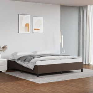 vidaXL Cadru de pat, maro, 180x200 cm, piele ecologică imagine