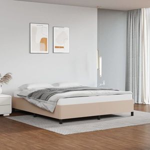 vidaXL Cadru de pat, cappuccino, 180x200 cm, piele ecologică imagine