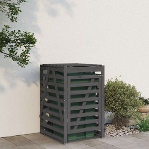vidaXL Depozitare coș de gunoi, gri, 84x90x128, 5 cm, lemn masiv de pin imagine