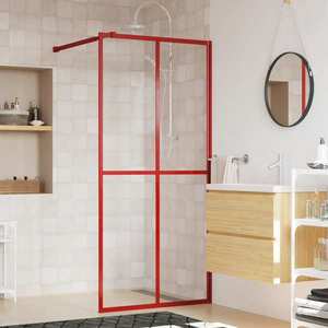 vidaXL Paravan duș walk-in, roșu, 80x195 cm, sticlă ESG transparentă imagine