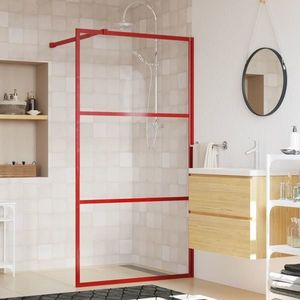 vidaXL Paravan duș walk-in, roșu, 100x195 cm, sticlă ESG transparentă imagine