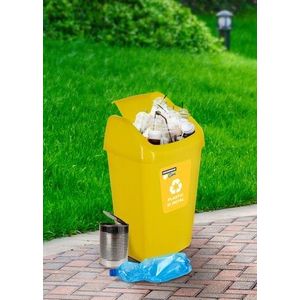 Cos de gunoi cu capac batant pentru reciclare Eco, 35L, 35x29x57 cm, plastic, galben imagine