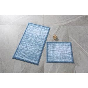 Set 2 covorase de baie Confetti, Confetti, 50x57 cm/57x100 cm, albastru imagine