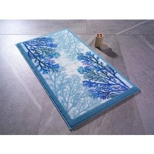 Covoras de baie Coral, Confetti, 80x140 cm, albastru imagine