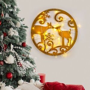 Decoratiune de luminoasa XMASGOLD-029, Tanelorn, 60x60 cm, metal, auriu imagine