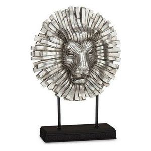 Decoratiune Lion, Gift Decor, 28 x 11.5 x 38.5 cm, polirasina, argintiu imagine