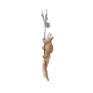 Decoratiune Squirrel, Decoris, 8x8x58 cm, poliester, maro imagine
