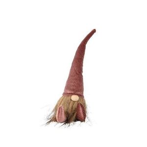 Decoratiune Gnome w hat dark pink, Decoris, 5x5x27 cm, poliester, roz imagine