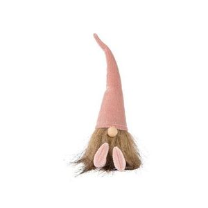 Decoratiune Gnome w hat medium pink, Decoris, 5x5x27 cm, poliester, roz imagine