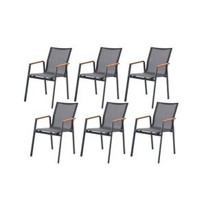 Set scaune de gradina 6 piese, Divona, Next Chair, Antracit imagine