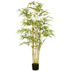HOMCOM Arbore de Bambus Artificial in Ghiveci, Plante Artificiale, pentru interior si exterior 150 cm, Verde | AOSOM RO imagine