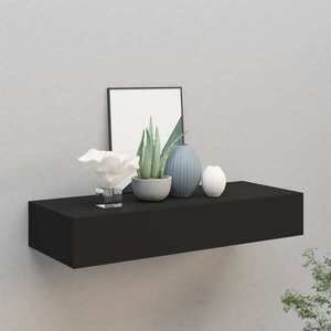 vidaXL Dulap de perete cu sertar, negru, 60x23, 5x10 cm, MDF imagine