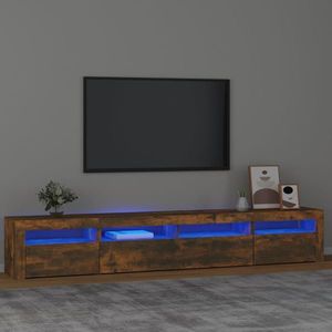 vidaXL Comodă TV cu lumini LED, stejar fumuriu, 240x35x40cm imagine