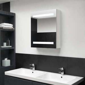 vidaXL Dulap de baie cu oglindă și LED alb strălucitor 50x14x60 cm imagine