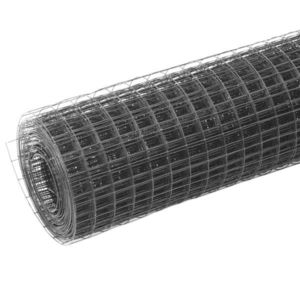 Plasă de sârmă, gri, 10 x 0, 5 m, oțel cu înveliș PVC, pătrat imagine