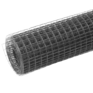 Gard plasă de sârmă din oțel, 15 x 1, 25 m, gri imagine