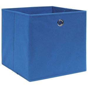 vidaXL Cutii depozitare, 4 buc., albastru, 32x32x32 cm, textil imagine