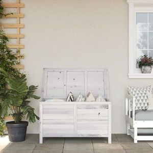 vidaXL Ladă depozitare de grădină alb 99x49, 5x58, 5 cm lemn masiv brad imagine