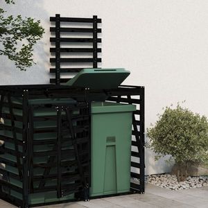 vidaXL Extensie depozitare pubelă de gunoi, negru, lemn masiv de pin imagine
