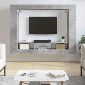 vidaXL Comodă TV, gri beton, 152x22x113 cm, lemn prelucrat imagine