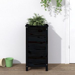 vidaXL Jardinieră de grădină, negru, 40x40x78 cm, lemn masiv de pin imagine