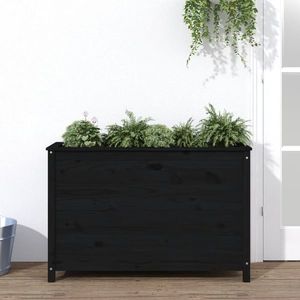 vidaXL Strat înălțat de grădină, negru, 119, 5x40x78 cm, lemn masiv pin imagine