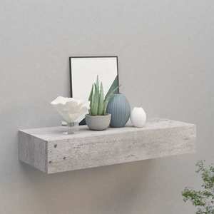 vidaXL Dulap de perete cu sertar, gri beton, 60x23, 5x10 cm, MDF imagine