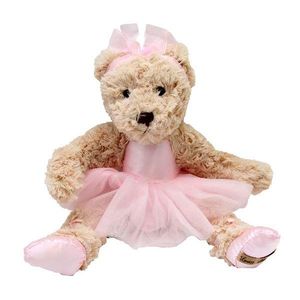 Jucarie ursulet din plus cu rochita de balerina roz 27x32 cm imagine