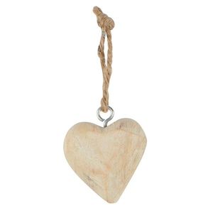 Decoratiune inima din lemn Wood Heart natur 5 cm imagine