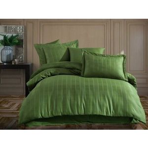 Lenjerie de pat pentru o persoana, 2 piese, 135x200 cm, 100% bumbac satinat, Hobby, Ekose, verde imagine